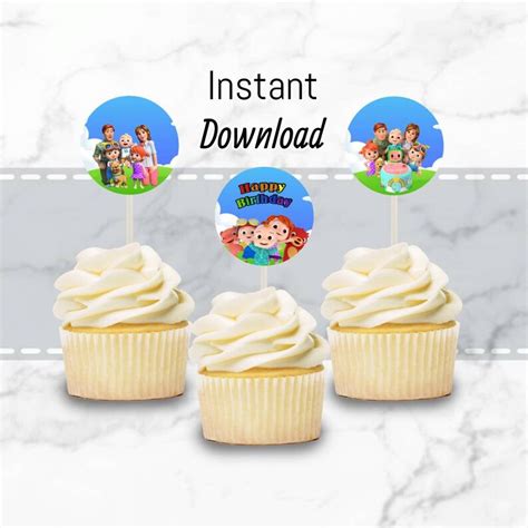Cocomelon Cupcake Toppers Instant Download Etsy