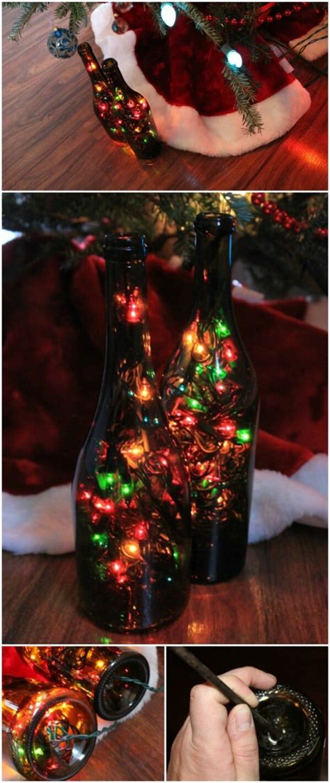 20 Festively Easy Wine Bottle Crafts For Holiday Home Decorating - DIY & Crafts
