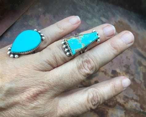 Simple Turquoise Ring For Women Size Native American Indian Jewelry