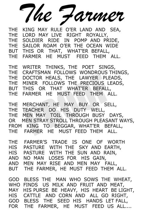 Farm Life Quotes Farmer Poem Farmer