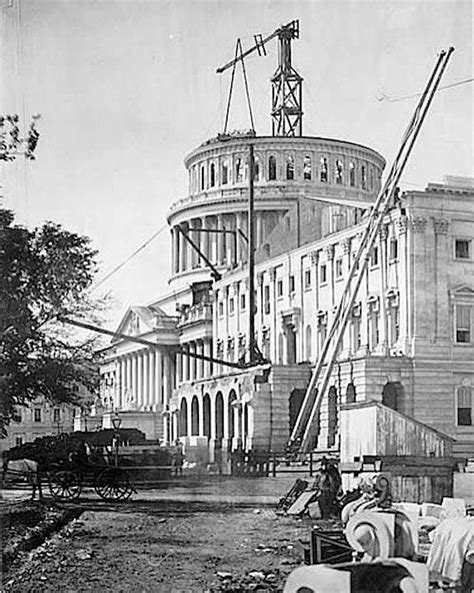 The Us Capitol Building In Washington Dc Under Construction 1861