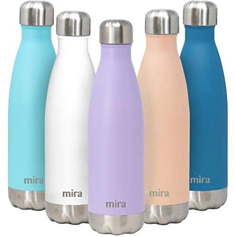 Mira Oz Stainless Steel Vacuum Insulated Water Bottle Leak Proof Double Walled Cola Shape