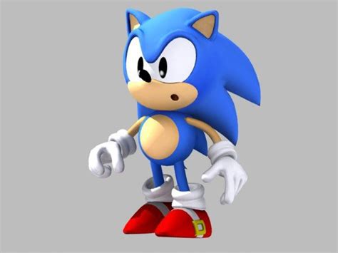 Rigged Classic Sonic Hedgehog 3d Max 3d Model Classic Sonic Sonic