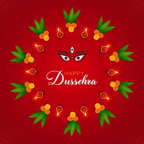 Happy Dussehra Vijayadashami Festival Navratri Durga Puja With Hindi