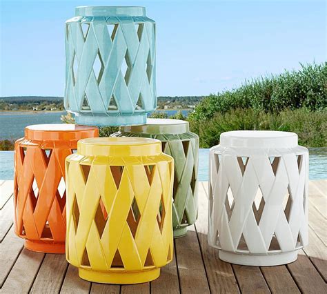 Place one beside an adirondack chair to set your book or sunglasses. Lattice Ceramic Accent Table | Pottery Barn AU