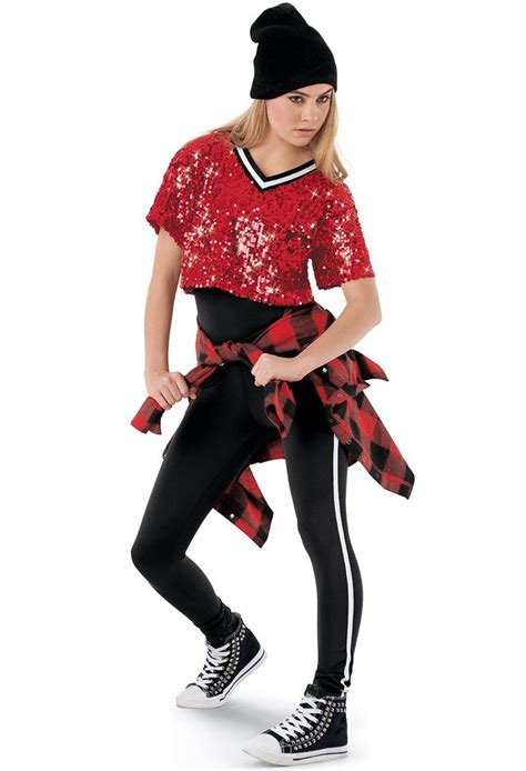 Weissman™ Jersey Crop Tee And Leggings Dance Outfits Hip Hop Dance Outfits Hip Hop Outfits