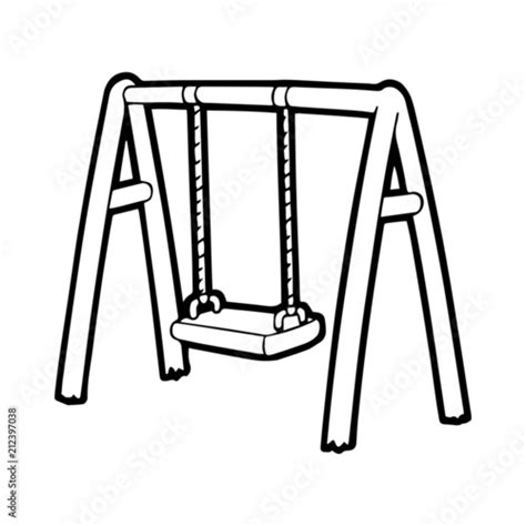 Swing Set Drawing Sketch Coloring Page