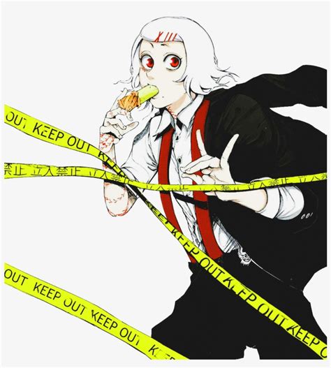 Juuzou Black And White White Haired Man Animated Illustration Anime