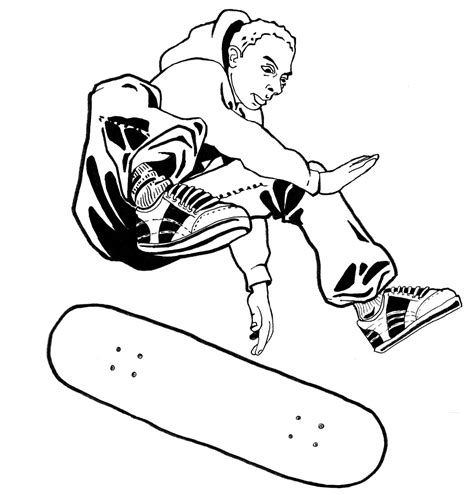Coloriage Skateboard Les Beaux Dessins De Transport à Imprimer Et