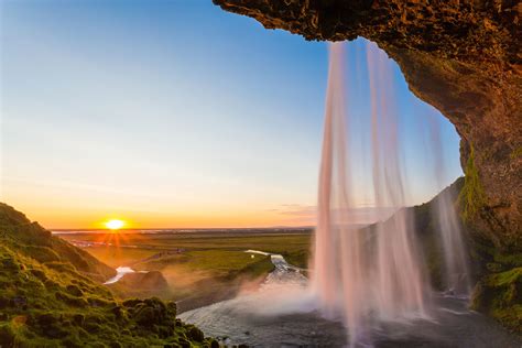 Seljalandsfoss Waterfall At Sunset Photography Holidays