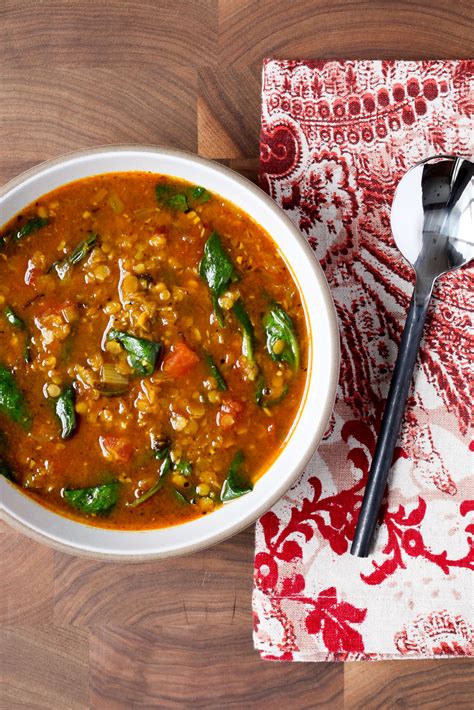 Indian Red Lentil Soup With Spinach A Modest Feast Recipe Red