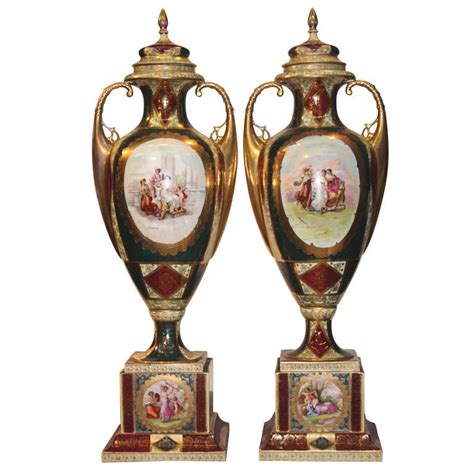 Pair Of Royal Vienna Covered Vases For Sale At 1stdibs