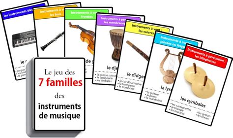 jeu des sept familles des instruments de musique 7 familles des instruments de musique à imprimer