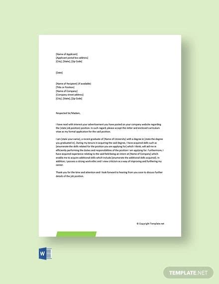 Cover letter examples in different styles, for multiple industries. 12+ Cover Letter Templates for Freshers | Free & Premium Templates