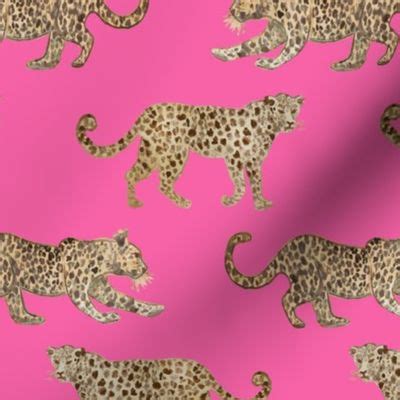Leopard Parade Hot Pink Fabric Spoonflower