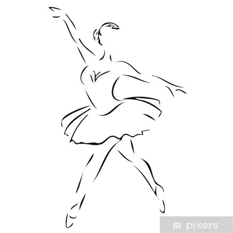 Fotomural Bailarina Ballet Silueta Abstracta Pixers Es