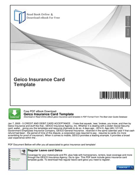 Geico Insurance Card Fill Online Printable Fillable In Auto