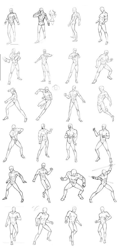 Male Poses Chart By Theoneg On Deviantart Drawing Poses Male