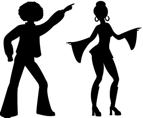 Disco Dancers Silhouette Free Vector Silhouettes