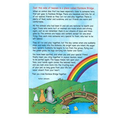 The rainbow bridge is the theme of several works of poetry written in the 1980s and 1990s. Image result for rainbow bridge pet poem printable | Pet ...