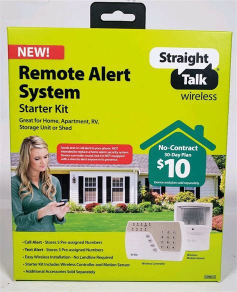 Straight Talk Wireless Remote Alert Alarm System Starter Kit Home