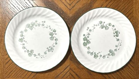 Corelle Callaway Luncheon Plates Green Ivy Usa Lot Of Ebay In