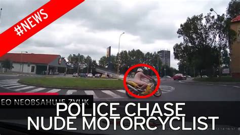 Naked Motorbike Rider Leads Stunned Police On High Speed Chase Through