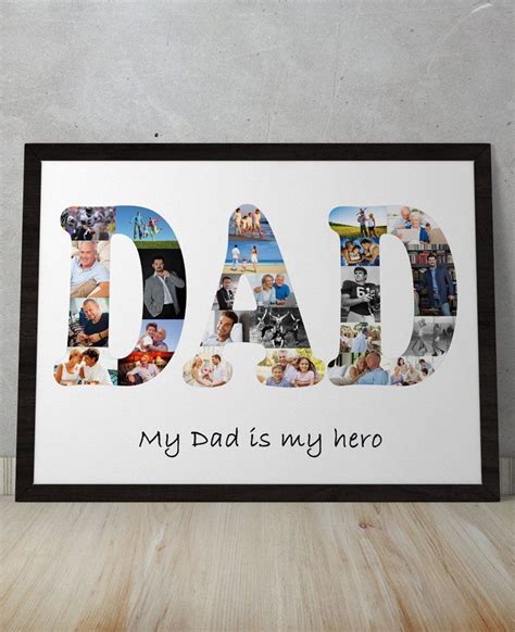 Personalized Hand Print Canvas Handprint Gift For Him Dad Birthday Gift