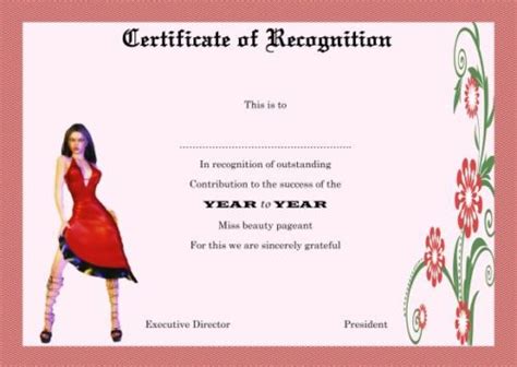 14 Free Pageant Certificate Templates For Your Next Contest Download