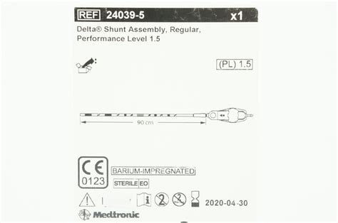 Medtronic 24039 5 Delta Shunt Assembly Regular Performance Level 15