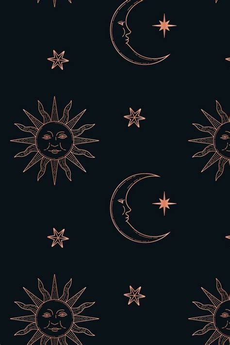Iphone Wallpaper Sun Moon And Stars Witchy Wallpaper Backgrounds Phone Wallpapers Iphone
