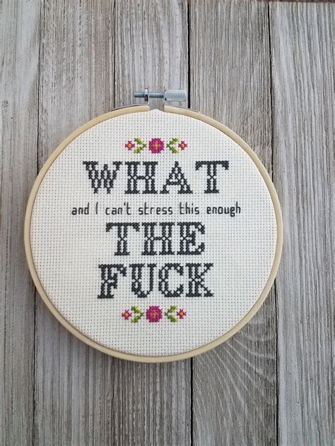 What The Fuck Completed Cross Stitch Funny Subversive Etsy