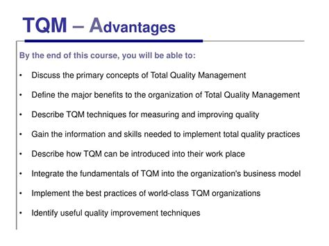 Ppt Introduction To Total Quality Management Tqm Powerpoint