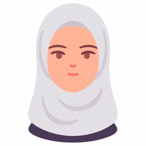 arab avatar female hijab islam people woman icon