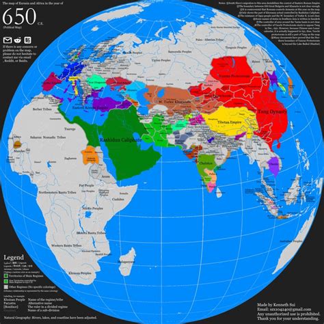 Map Of Eurasia And Africa In 650 Ce Maps On The Web Imaginary