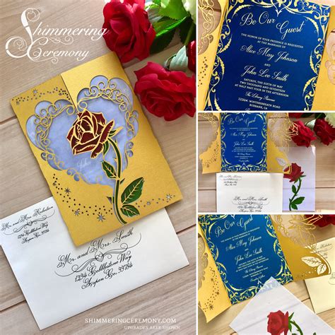 Beauty And The Beast Inspired Rose Gate Invitation Shimmering Ceremony