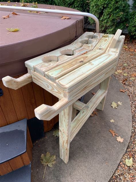 Hot tub side table #2 | Diy hot tub, Hot tub accessories, Hot tub bar