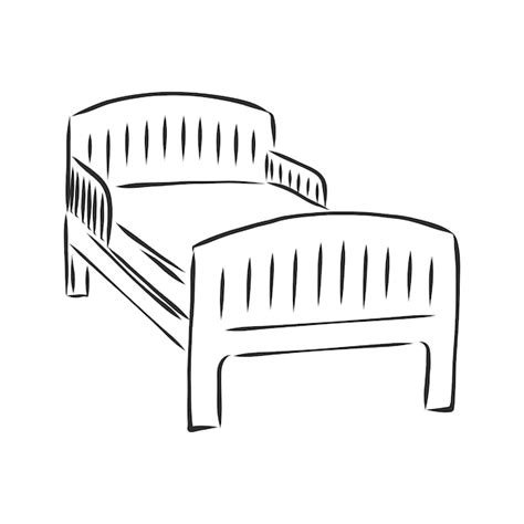 Premium Vector Bed Vector Sketch Illustration Black Outline Vector