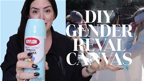 Easy Unique Gender Reveal Party 2020 Diy Spray Paint Canvas Youtube