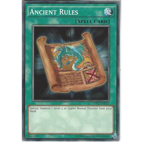 To use this template, use {{gameplay}}. Yu-Gi-Oh! Trading Card Game LDK2-ENK27 Ancient Rules | Unlimited | Common Card - Trading Card ...