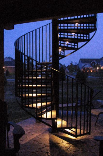 Metal Railing Spiral Staircase Contemporary Staircase Detroit