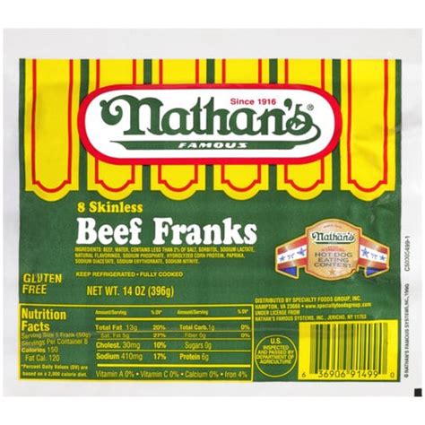 Skinless Beef Franks From Nathan S Famous Secretmenus
