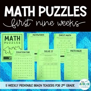 Addition, subtraction, place value, and logic games that boost second grade math skills. Math Puzzles for 2nd Grade - Math Brain Teasers, Crossword ...