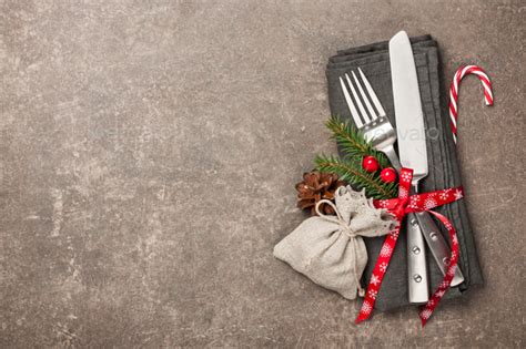 Christmas Table Setting Background Stock Photo By Ff Photo Photodune