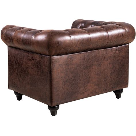 Chesterfield Tufted Chair Brown At Home