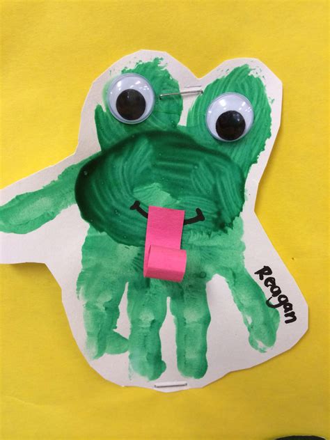 Frog Handprint Toddlers Preschool Daycare Letter F Classroom