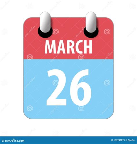 March 26th Day 26 Of Monthsimple Calendar Icon On White Background