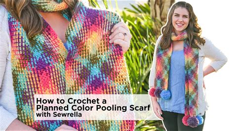 How To Crochet Planned Color Pooling Scarf With Color