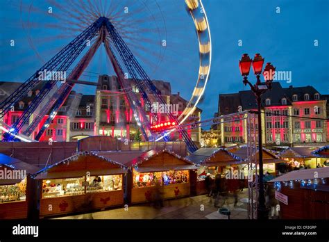 Christmas Market Mulhouse Alsace France Europe Stock Photo Alamy