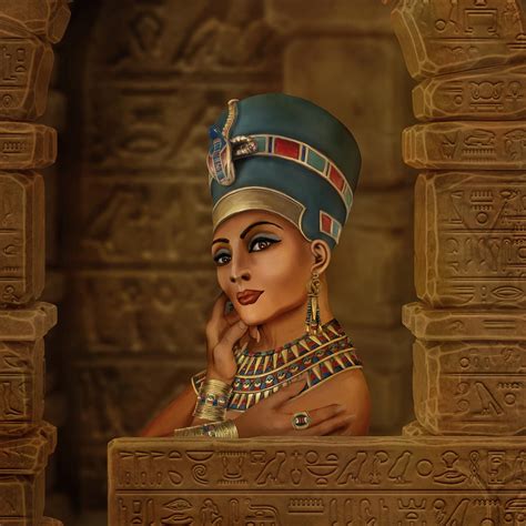 Nefertiti Neferneferuaten The Egyptian Queen Digital Art By Lioudmila